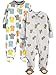 Simple Joys by Carter's 2-Pack Neutral Fleece Footed Sleep And Play Traversine per Neonati e Bambini, Rosa/Verde Menta, Gufi/Scimmia, 0 Mesi, Pacco da 2