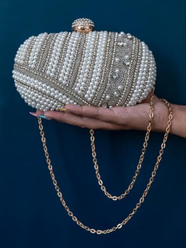 Image of THE TAN CLAN Rabia Hand Embroidered Clutches for women Purses Luxury Evening Handbags for ladies