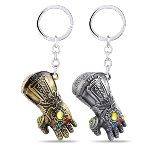Image of Yaa Catchy Avengers Thanos hand with all Infinity Stone Gauntlet and Double-Bladed Sword KeyChain Key ring best Gift for (Thanos Lovers) Keychains