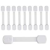 10 - Pack Child Safety Strap Locks Cabinet Locks - Secure, Quick - Fit Adhesive,Suitable for All Types of Furniture, Bathroom Cabinets, and Kitchen Ovens Toilet Seats