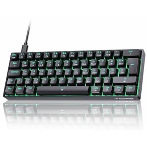 TMKB T61SE Gaming Mechanische Tastatur mit Deutsches QWERTZ Layout,Blauer Schalter,Schwarz