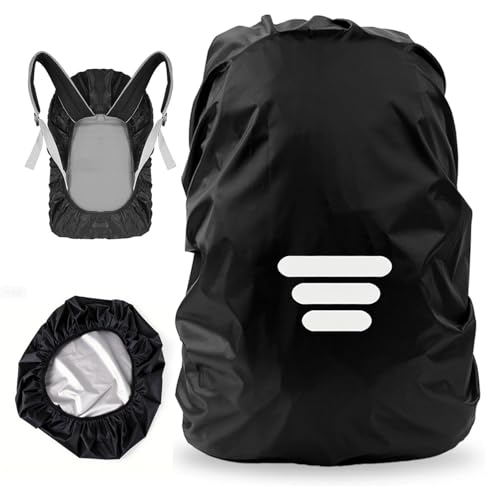 Mochila para caminhadas e ciclismo ao ar livre, capa impermeável preta