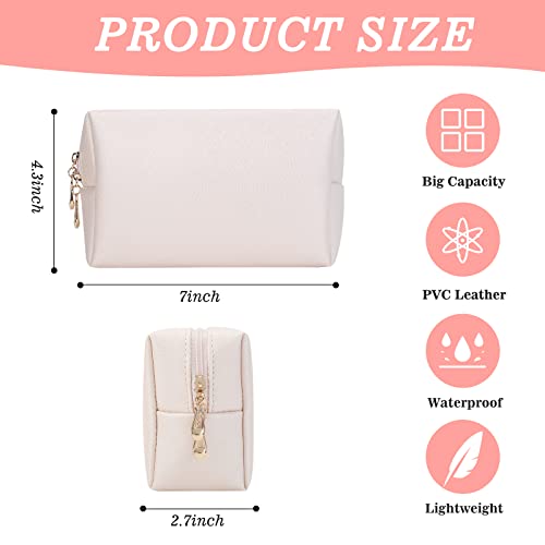 Kibheort 6 Pcs Small Makeup Bag Pu Leather Zipper Cosmetic Bag Water Resistant Makeup Pouch Travel Cosmetic Organizer Portable Toiletry Bag Beauty Bag Organizer For Women Gift #TOP1