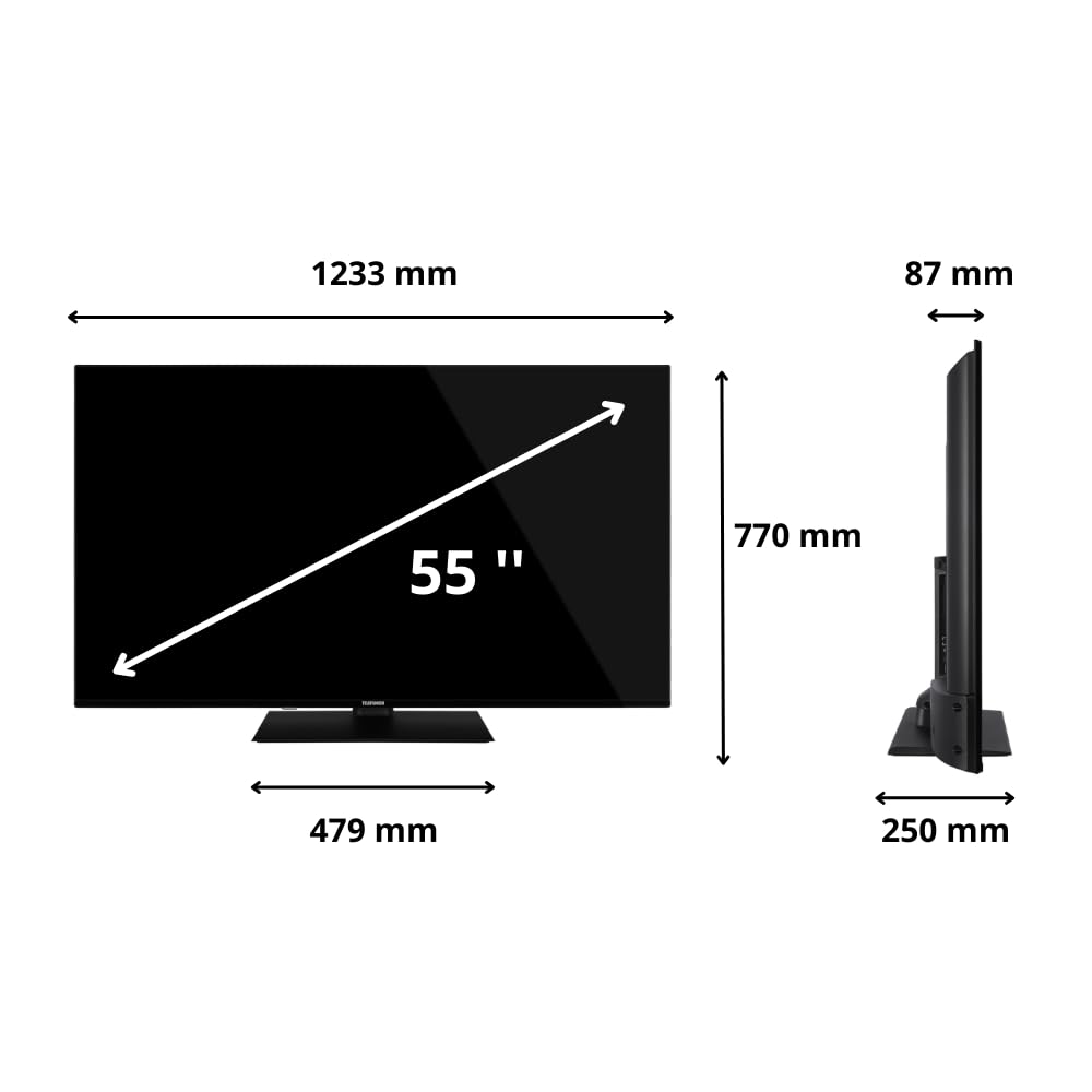 TELEFUNKEN 2025 Smart TV 55" Ultra HD TE55750B46I2PZ, TiVo TV LED 55 Pollici, Compatibile con Alexa e Google Assistant, DVB-I, Digitale DVB-T2, Dolby Vision, HDR10