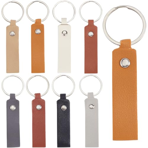 Porte-clés vierges pour estampage et gravure personnalisée en simili cuir
