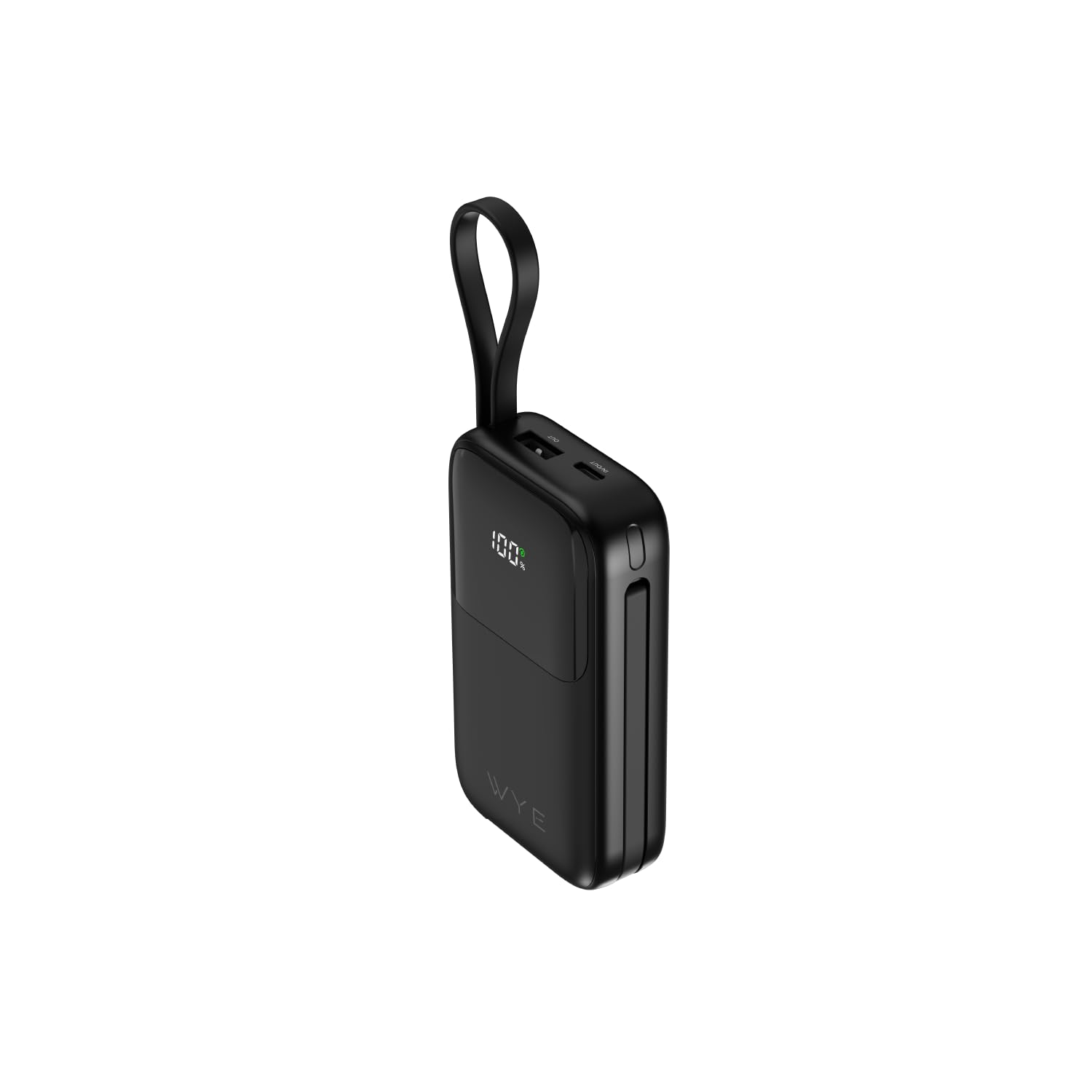 WYE Power Bank 10000 MAh Con Cavi Integrati USB-C E 8 Pin – Ricarica Rapida Bidirezionale 38,5W Max – Design Compatto, Colori Assortiti (blu, Nero, Bianco, Viola) - 4