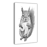 WLQZFRWV Eichhörnchen-Badezimmer-Kunst, Toilettenpapier, 