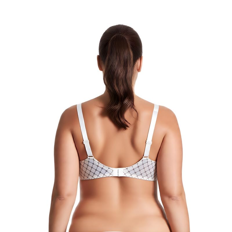 Image of Curve Muse Minimizer Unlined Underwire Bra with Lace Embroidery-2 Pack
