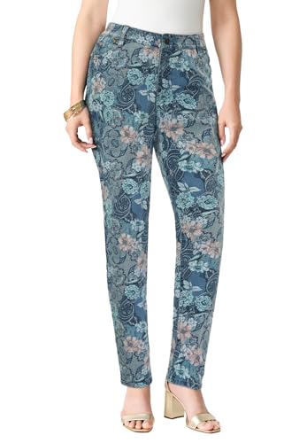 Roaman's Women's Plus Size Petite Plus Size Classic Stretch Straight Leg Jean