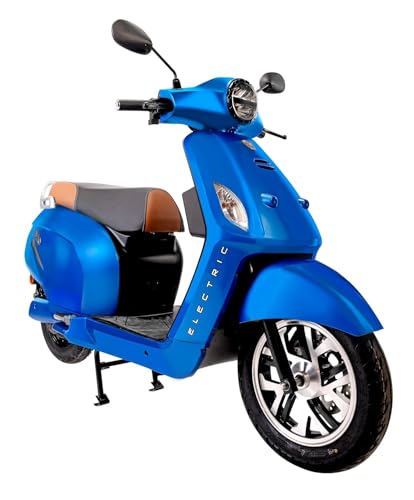 Image of eblu India's 1st Family e Scooter - Feo - Typical Driving Range 110km per charge - Top speed 60 kmph, Xtra - LEG ROOM | COMFORT | SAFETY | STABILITY (Pantone - Blue)