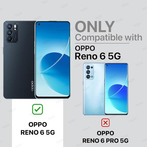 Image of WOW IMAGINE Shock Proof Clear Protective Back Case for Oppo Reno 6 5G - AirEDGE Technology | 360 Degree Camera Protection | Transparent Hybrid Back Case Mobile Cover - Black