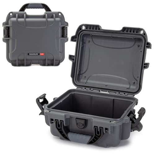 Image of NANUK 905 Empty Hard Case - IP67 Waterproof Protective Hard-Shell Case, Impact Resistant, Dustproof Storage & Travelling Box, 12.5 inch x 10.1 inch x 6 inch, Made in Canada - Graphite