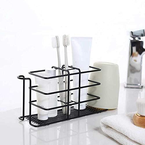 Bathroom Toothbrush Holder Mouthwash Cup Holder Wall Mounted Perforated Iron Art Viscose Toothbrush Rack Tooth Storage Rack