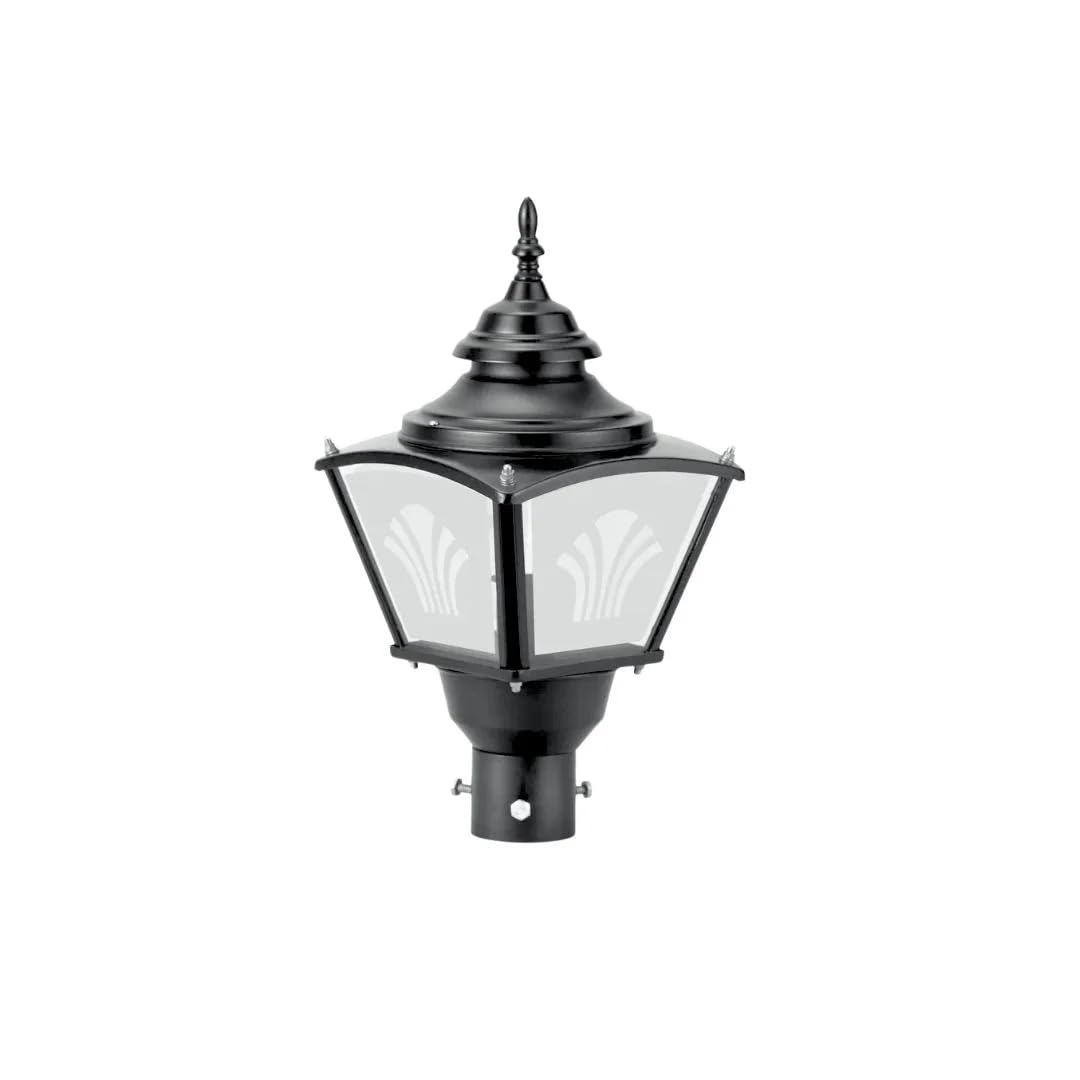 Kyess Lighting Aura Gate Light, Black Aluminium Outdoor Pillar Lamp, 50 × 220 cm, Waterproof IP-Rated, Classical Modern Style, B22 Holder, Hardwired, Pole Mount Installation-image-1