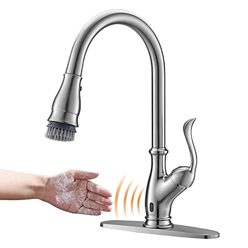 Get Cheap Price APPASO Touchless Kitchen Faucet with Pull Down Sprayer, Activated Hands-Free Motion Sensing Kitchen Faucet, Inducing Single Handle Smart Kitchen Sink Faucets, Stainless Steel Brushed Nickel, 170TL-BN