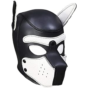 YiQin RWSX Hondenmasker, zacht latex huisdierspel hondenmasker met oren puppymasker-hondenmaskers en afneembare mond…