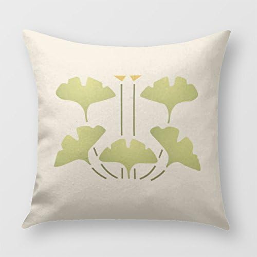 Ginkgo Stencil Pillow Cover for Sofa or Bedroom