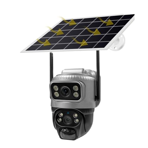 Cámaras de seguridad, Cámara 4G de doble lente con detección movimiento, solar, PIR, visión nocturna, impermeable, videovigilancia, IP, 3 MP, 4K, batería, monitor CCTV Para el hogar(4G Cam 128G Card)