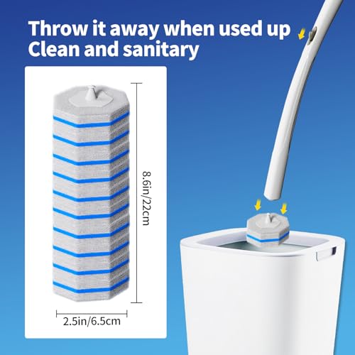 Image of Hohoky 80Pcs Toilet Brush Refills for Disposable Toilet Bowl Brush Scrubber Cleaner Refill Pads,Toilet Brush Replacement Compatible Heads with Most Toilet Brushes Scrubber