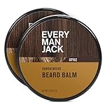 Every Man Jack Beard Balm – Moisturize, Strengthen And Style Your Beard w/Medium Hold – Light Sandalwood Scent – Made w/Naturally Derived Ingredients like Candelilla Wax and Shea Butter- 2oz