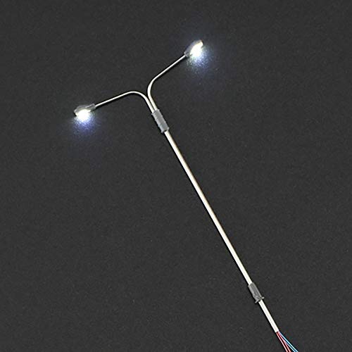ExcLent 20 Stücke 3 V Modell Eisenbahn Layout Zug Led Lampe Straßenlaterne Doppelkopf Ho N Maßstab 1:75 1: 100 1: 200… – Bild 4
