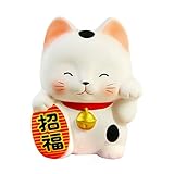 Este modelo de Maneki Neko es de color blanco que es símbolo de felicidad. Está fabricado en arcilla y de fabricación japonesa. Como la mayoría de Maneki Neko, también sirve de hucha.