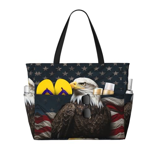 Beach Bag for Women Art colorful Chicken Beach Tote Bag Foldable Pool Bags with Zipper Gym Bags