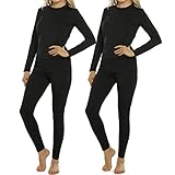 ViCherub 2 Sets Women's Thermal Underwear Set Long Johns with Fleece Lined Ultra Soft Top & Bottom...