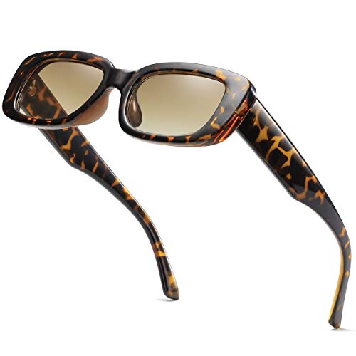 Image of Vintage Rectangle Sunglasses for Women Men 90s Fashion Narrow Square Frame Eyewear UV400 Protection