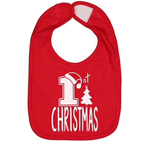Aiden's Corner Handmade Cute Baby Holiday Christmas Bib - Boy Girl Red Green White 1st Xmas Bibs