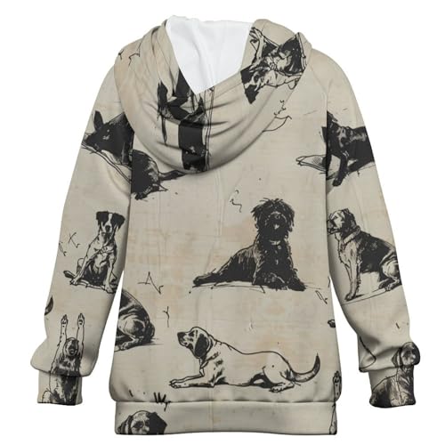 Yoga Dogs PosesChildren's Raglan Sleeve Hoodie, Suitable for Home And Outdoor Use8-9Y2