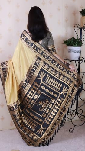 Image of SGF11 Women's Kanjivaram Pure Soft Silk Saree With Unstitched Blouse Piece