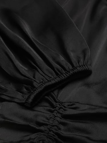 Image of KOTTY Womens Satin Full Sleeves Solid Regular Fit Top