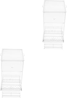 Balacoo 2 Pçs Alimentador Automático Alimentador De Pássaros Selvagens Alimentador De Pássaros Transparente Comida De Beija-Flor Comida De Papagaio Alimentador De Pássaros Ao Ar Livre