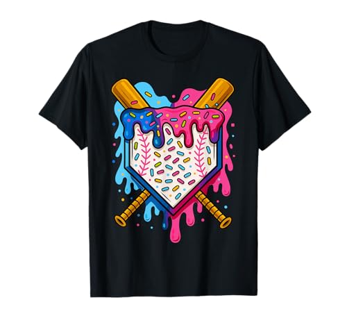 Baseball Boys Ice Cream Drip Baseball T-Shirt