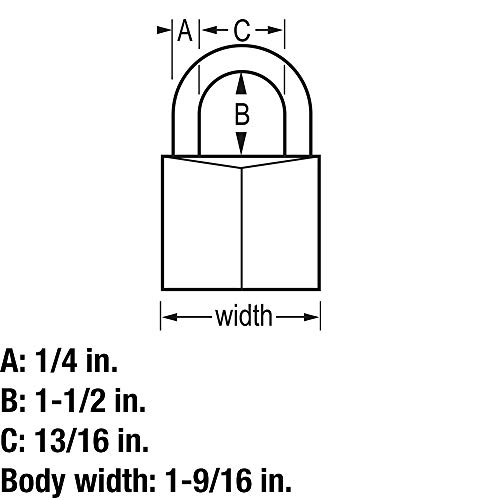 Image of Master Lock 140DLF Solid Brass Padlock with Key, 1 Pack