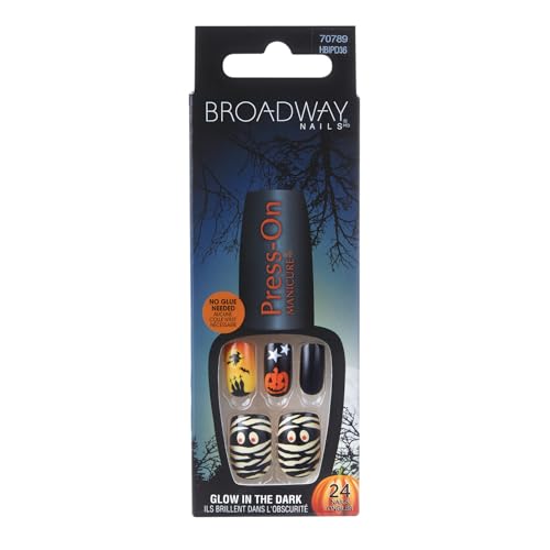 Broadway Press-On Halloween Glow In The Dark Ready To Scare Fingernails