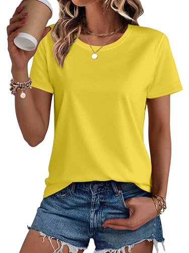 T-shirt coton col rond femme SMENG classique et respirant pour l'été