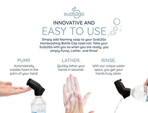 Refillable Caps, 2 Pack - Universal Fit Turns Most Disposable Water Bottles Into A Hand Washing Station4