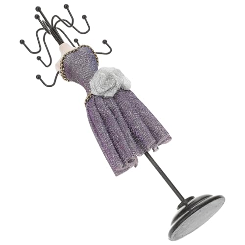 HEMOTON Soporte para Joyas de Resina Forma de Maniquí de Princesa Color Gris Falda de de Pez 28 CM Expositor Decorativo para Collares y Pendientes para Hogar y Escaparates