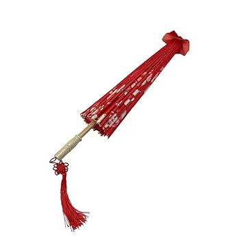 新品 日本製 赤と白のコントラストが美しい 上品和柄 高級長傘 UV加工 日傘 because ビコーズ 16フレーム プレーンカラー レッド 赤 16本骨