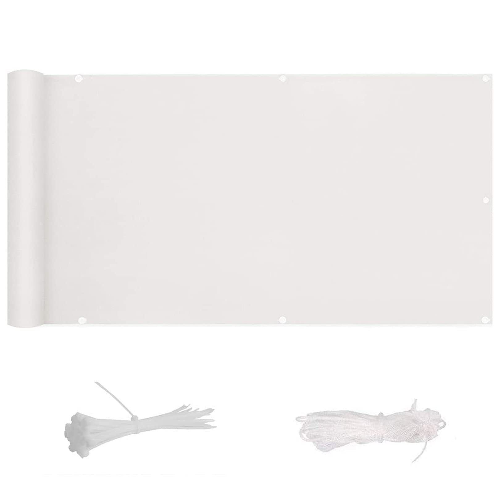 GLDYTVF 9.5m Weatherproof Sun Protection Shield for Patio Fence Backyard Porch White
