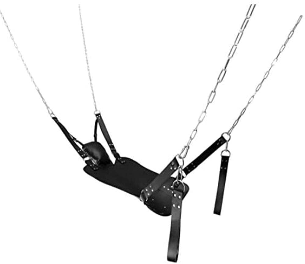 Balançoire sexuelle pour couple SM, hamac sexuel en cuir, lit en cuir, hamac et oreiller, jeux pour adultes, jouets sexuels, balançoire sexuelle pour adulte (support et 4 élingues non inclus)