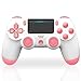 PPCgrop Wireless Controller für PS4, Bluetooth Gamepad für P4/Pro/3,Dual-shock 4 Console mit Headphone Touch Panel and Mini LED Display-White Pink