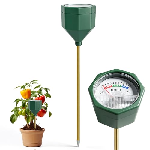 Jxikatx Soil Moisture Meter, Plant Water Monitor Hygrometer Sensor, Accurate Plant Water Meter, Soil Test Kit for Houseplants, Garden, Farm & Lawn, Indoor Outdoor Use, No Battery Required-OliveGreen