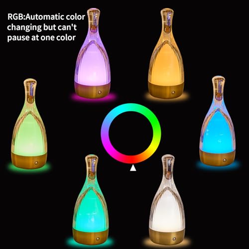 Table Lamp for Bedroom,Small Desk Lamp Dimmable 4 Gears:3000K/4000K/6000K/RGB,4000mAh Rechargeable Battery bedside lamps, LED Cordless Desk Light for Couple Dinner/Coffee Table/Restaurant/Bedroom - image 6