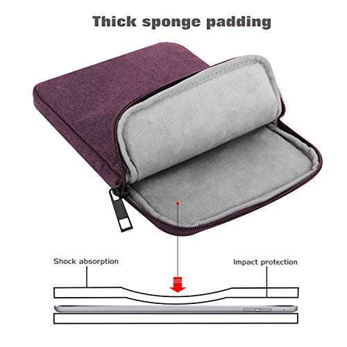 Image of MoKo 7-8 Inch Tablet Sleeve Bag, Polyester Pouch Cover Case Slim Design | Fits iPad Mini (A17 Pro) 8.3 inch 2024, iPad Mini 6 /5 /4 /3 /2 /1, Samsung Galaxy Tab S2 8.0, Tab A 8.0, ZenPad Z8s 7.9, Purple