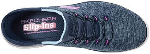Skechers Sport Women's Women's Hands Free Slip Ins Summits Dazzling Haze Sneaker, Navy Purple, 8 Wide | Image 1