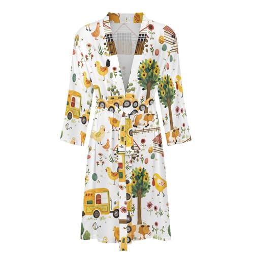 Farm Animals Funny Men's Robe Soft Lightweight Bathrobe Long-sleeve Spa Robes4