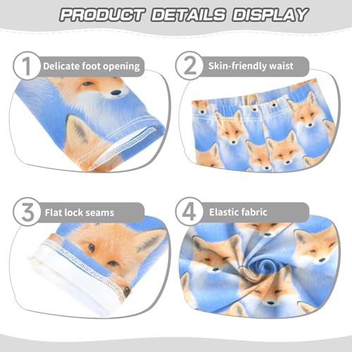 Fox Face A Girls Leggings Athletic Pants Tights Stretch Bottom3